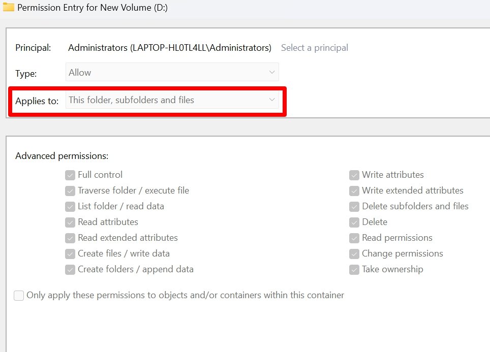set permission for external hard drive