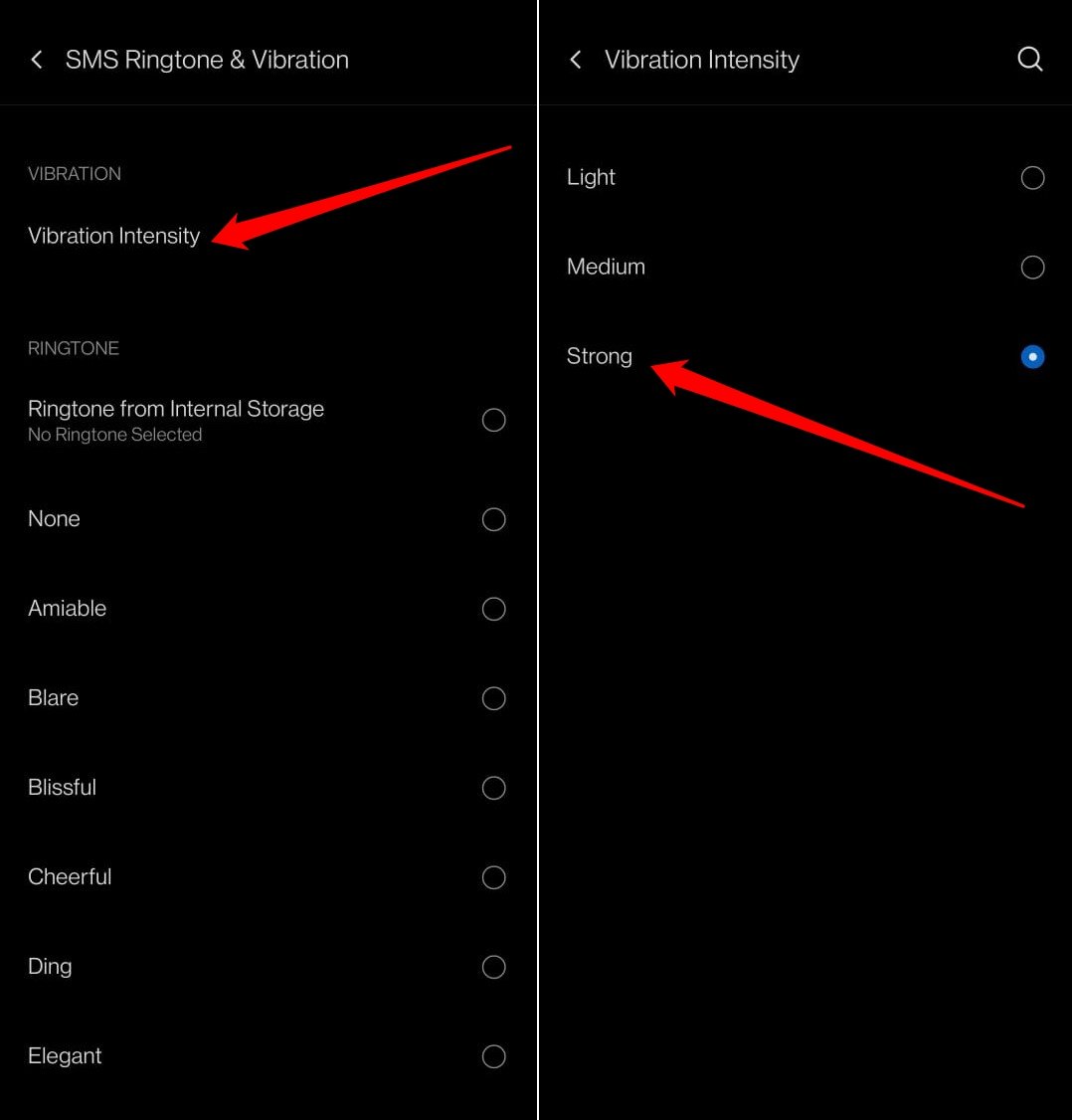 How to Fix Vibration Not Working on Android 5 set strong vibration intensity for SMS notifications