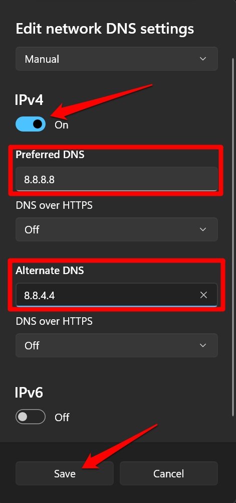 How to Fix ‘Looks Like You’re Stranded’ Xbox App Error on Windows 11? 16 set the Google DNS on Windows 11