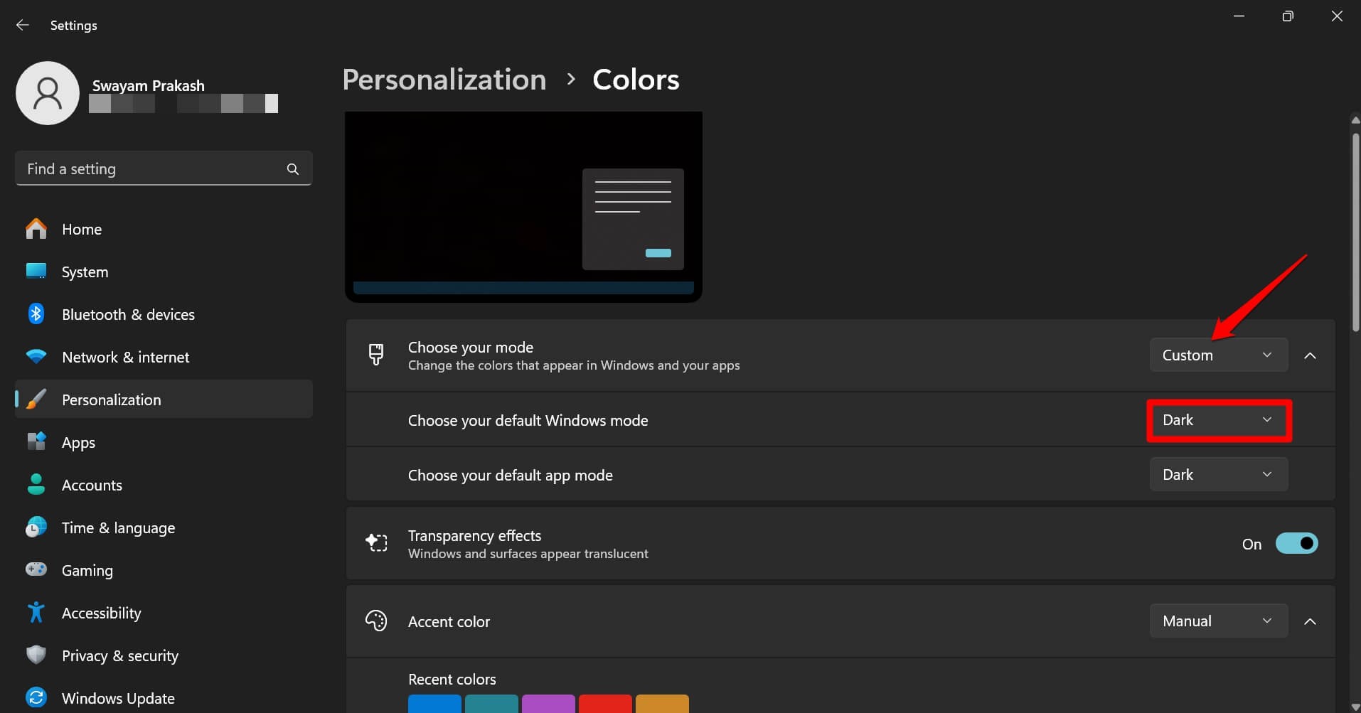 How to Change Color of Taskbar on Windows 11 3 set the default Windows mode
