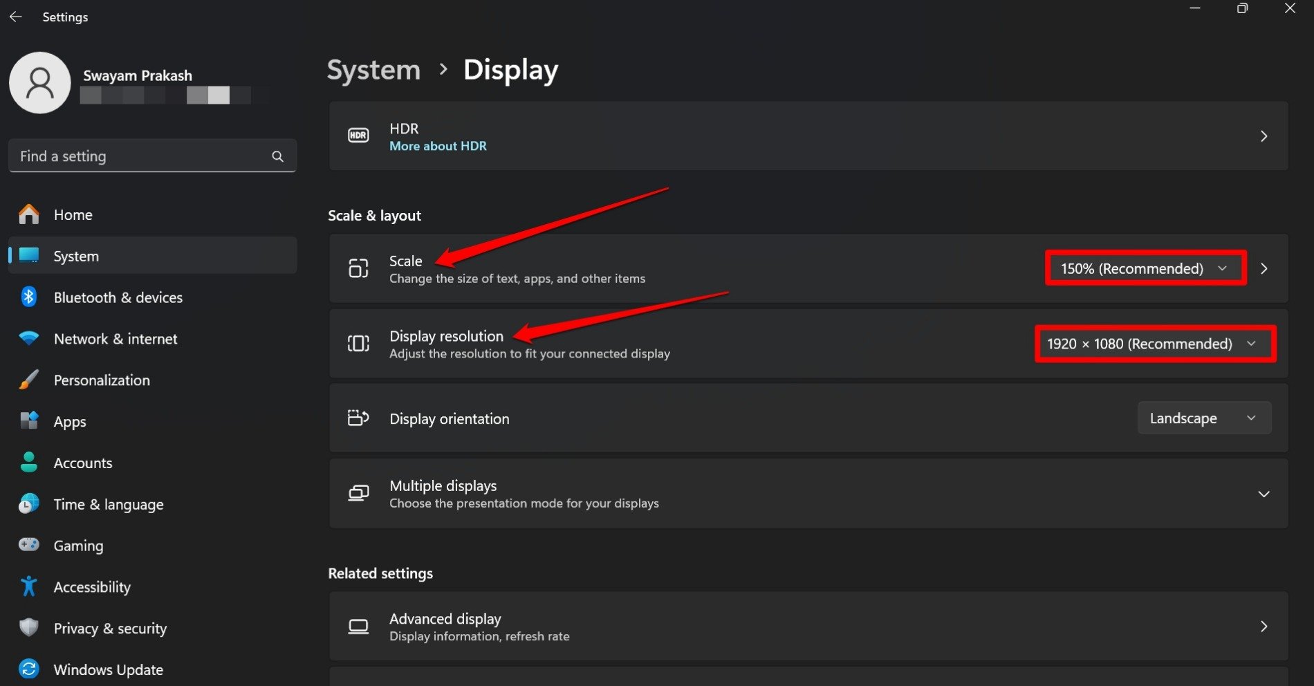 How to Fix if My Screen is Zoomed on Windows PC 7 set the default scale and display resolution in Windows 11
