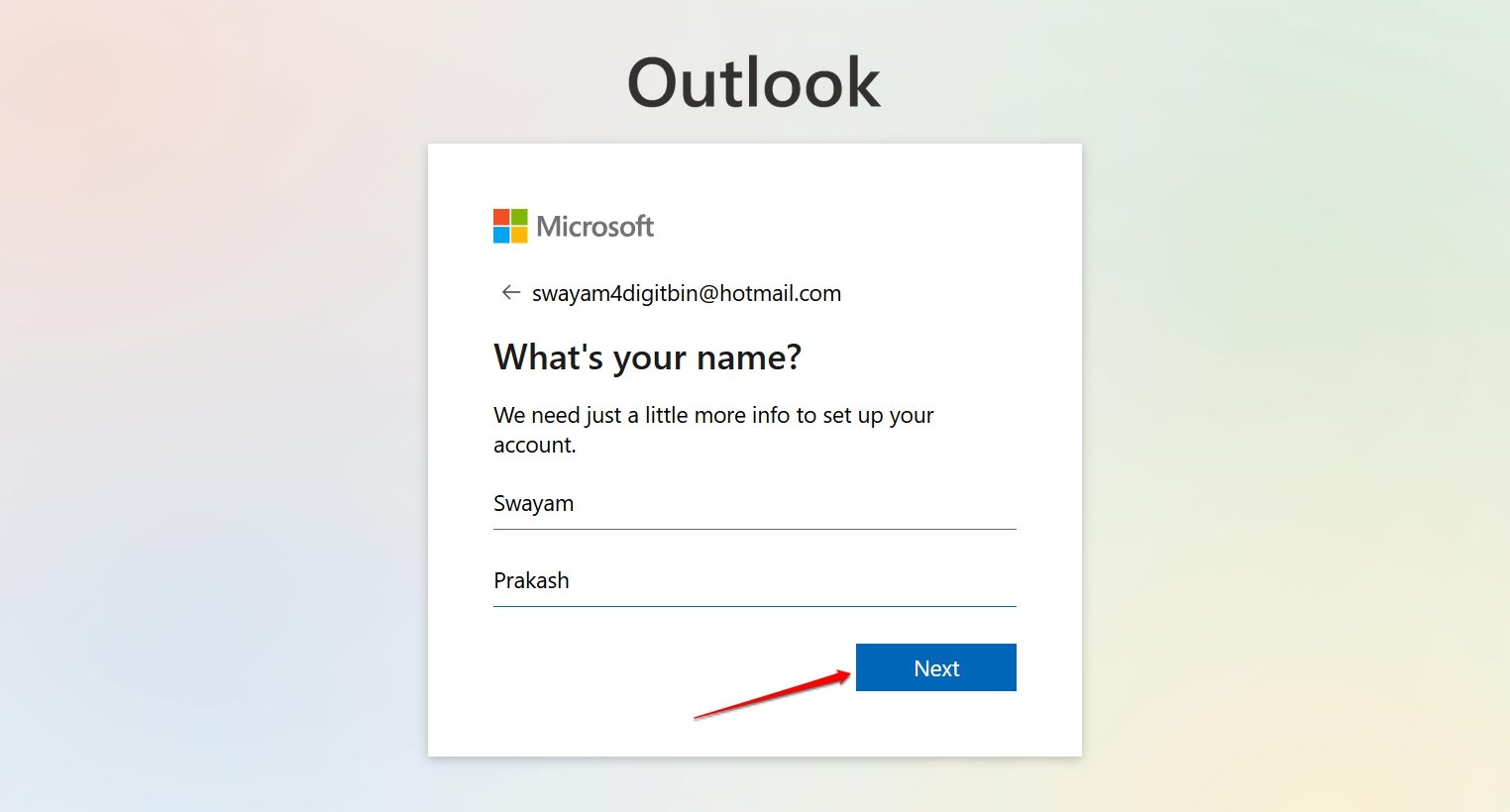 Here's How You Can Make a Hotmail Email Account? 8 set the name for hotmail account