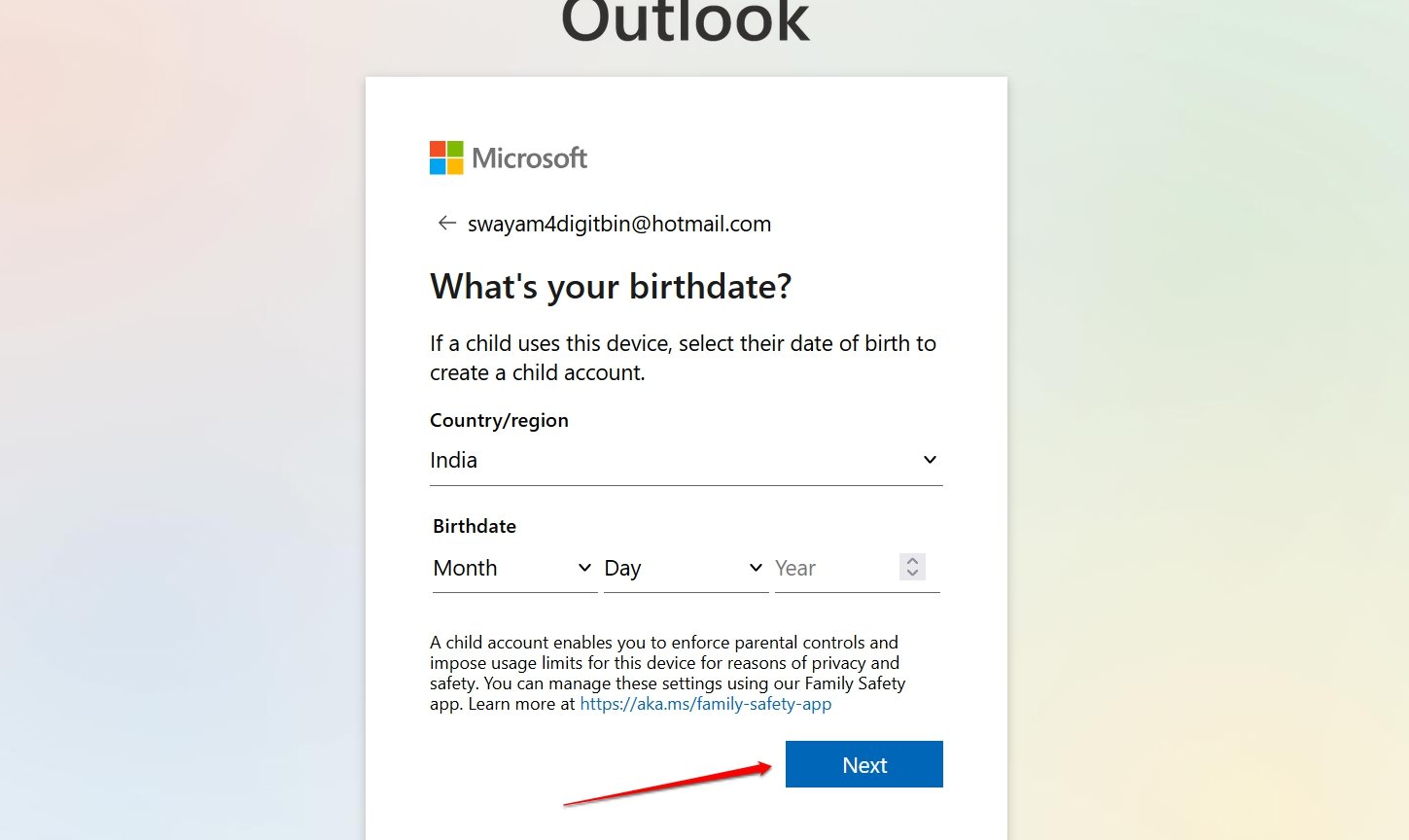 Here's How You Can Make a Hotmail Email Account? 9 set the region and date of birth for hotmail account