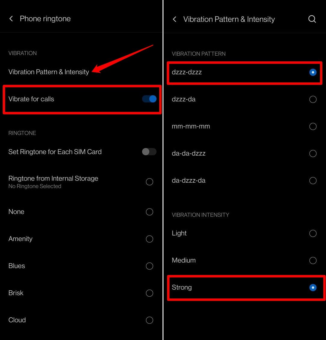 How to Fix Vibration Not Working on Android 3 set the vibration pattern and intensity for phone calls Android