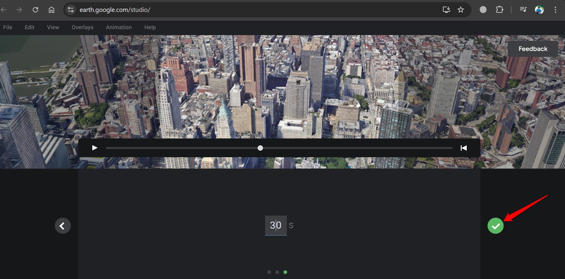 How to Create Fake Drone Shots Using Google Earth Studio? 12 set time duration of drone footage