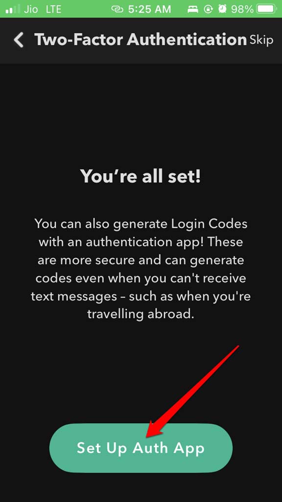 How to Enable Two-Factor Authentication on Snapchat? 12 set up auth app