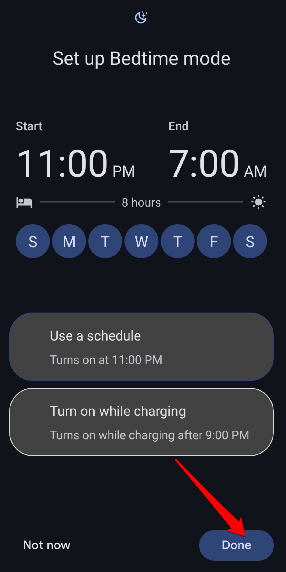 How to Enable Grayscale Mode on Android and iOS? 9 After that, setup your bedtime mode > Done