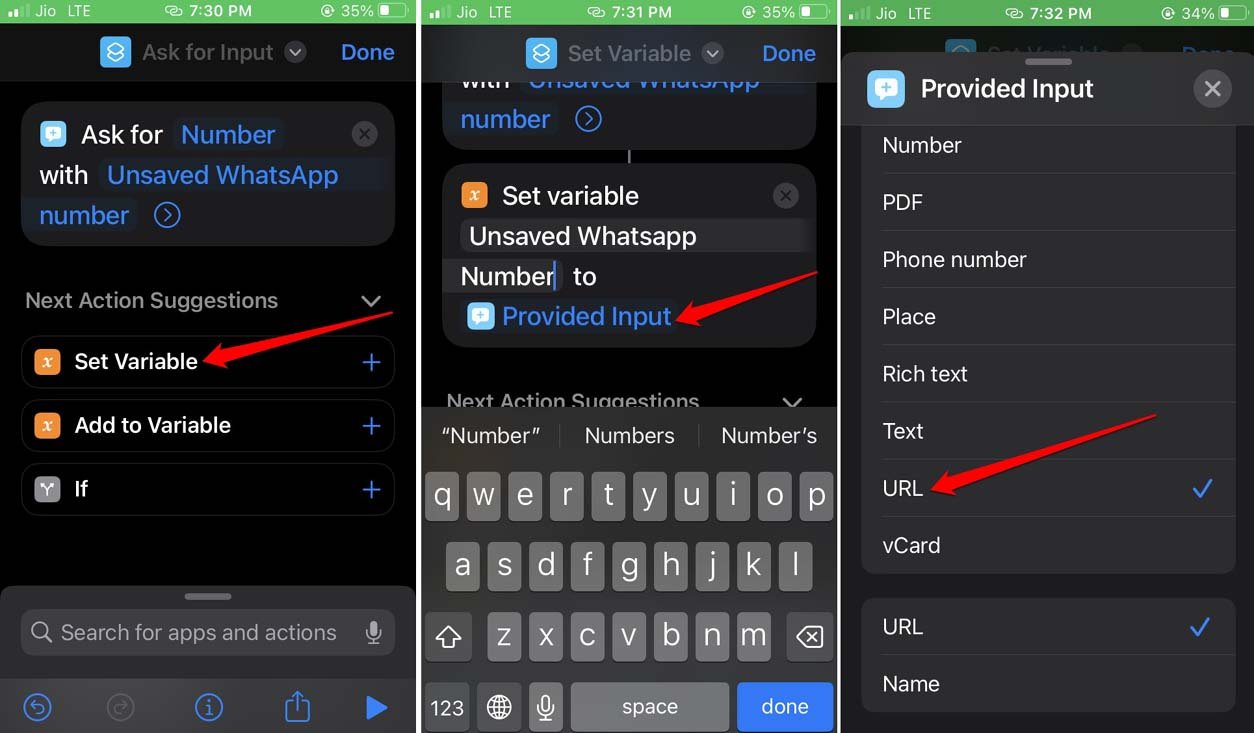 How to Send WhatsApp Message Without Adding Number on iPhone and Android? 8 set variable and provide the input