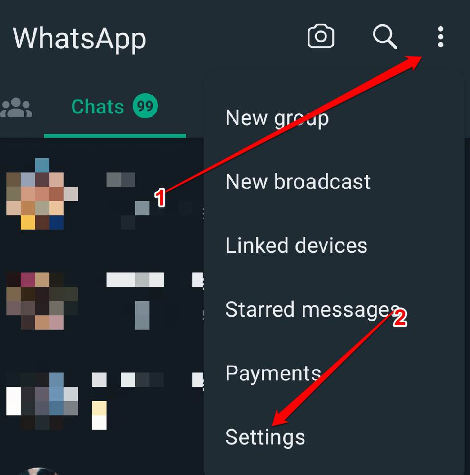 WhatsApp Not Showing Contact Names? How to Fix It 15 Three dots and tap the Settings button.
