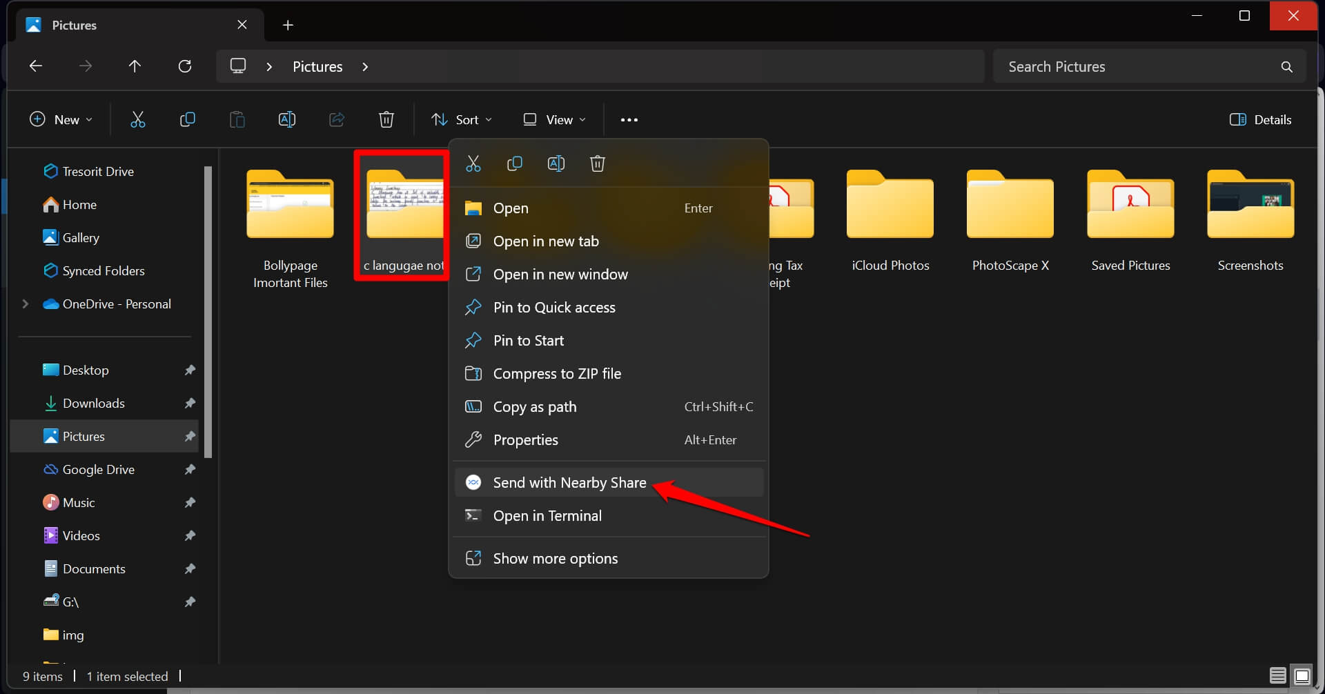 share file from PC to phone using nearby share