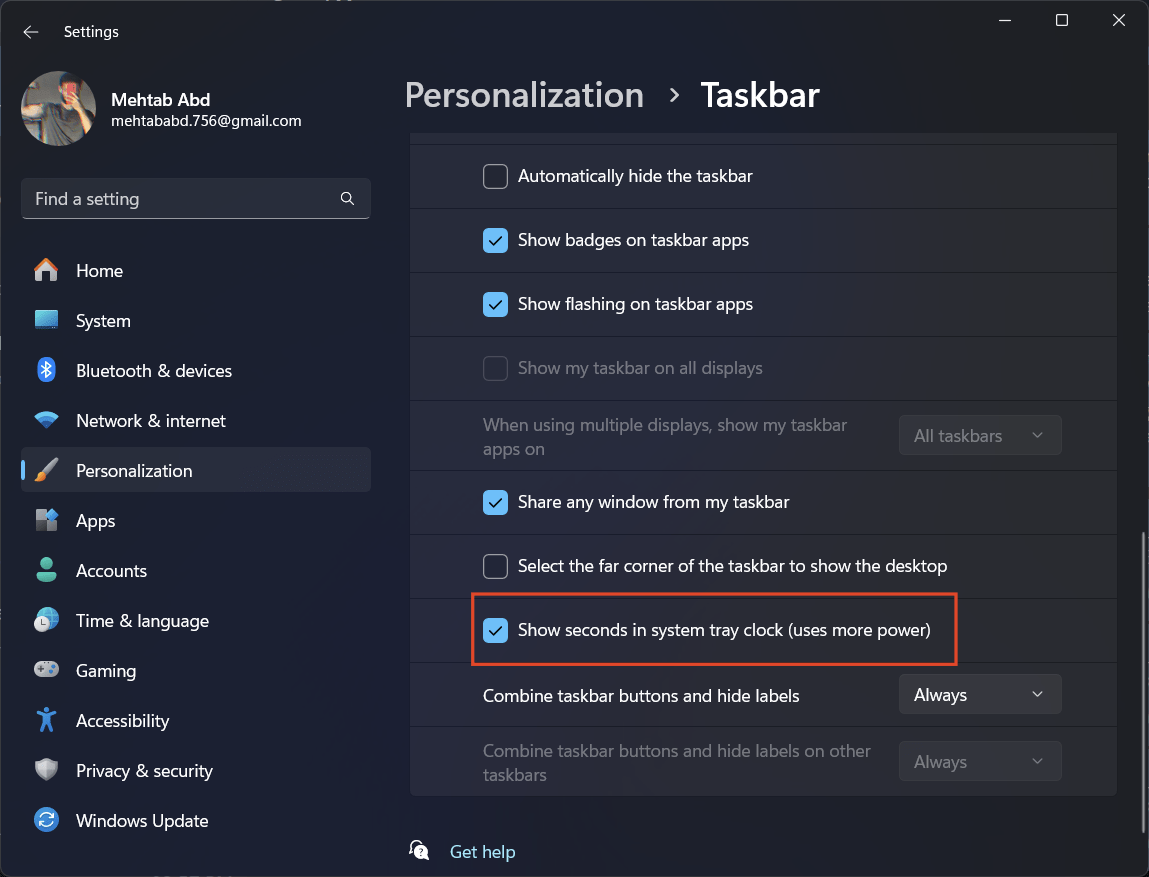 How to Display Seconds in Taskbar Clock on Windows 11 3 show seconds in system tray clock