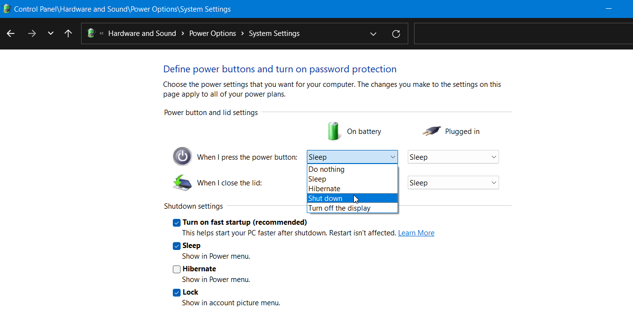 How to Fix 'Driver Power State Failure' BSOD Error on Windows 11 12 Disable Fast Startup