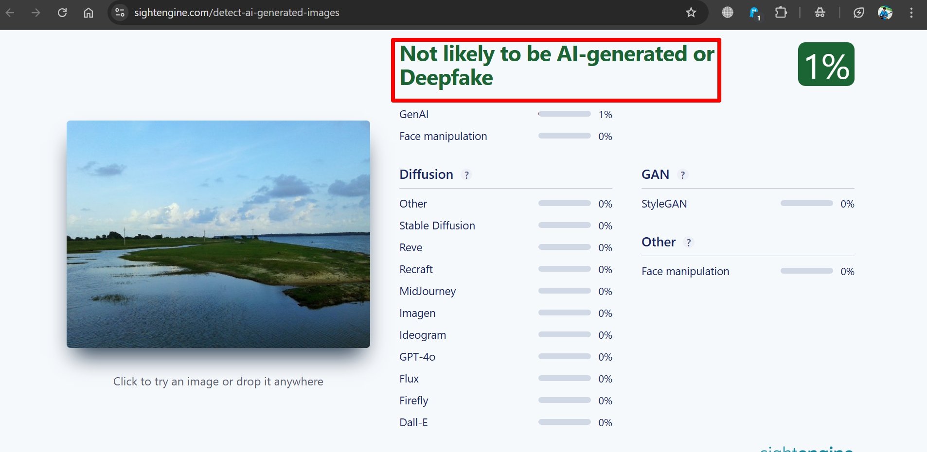 Is This Image AI-Generated? Here's How to Find Out 8 sightengine AI detection for genuine images
