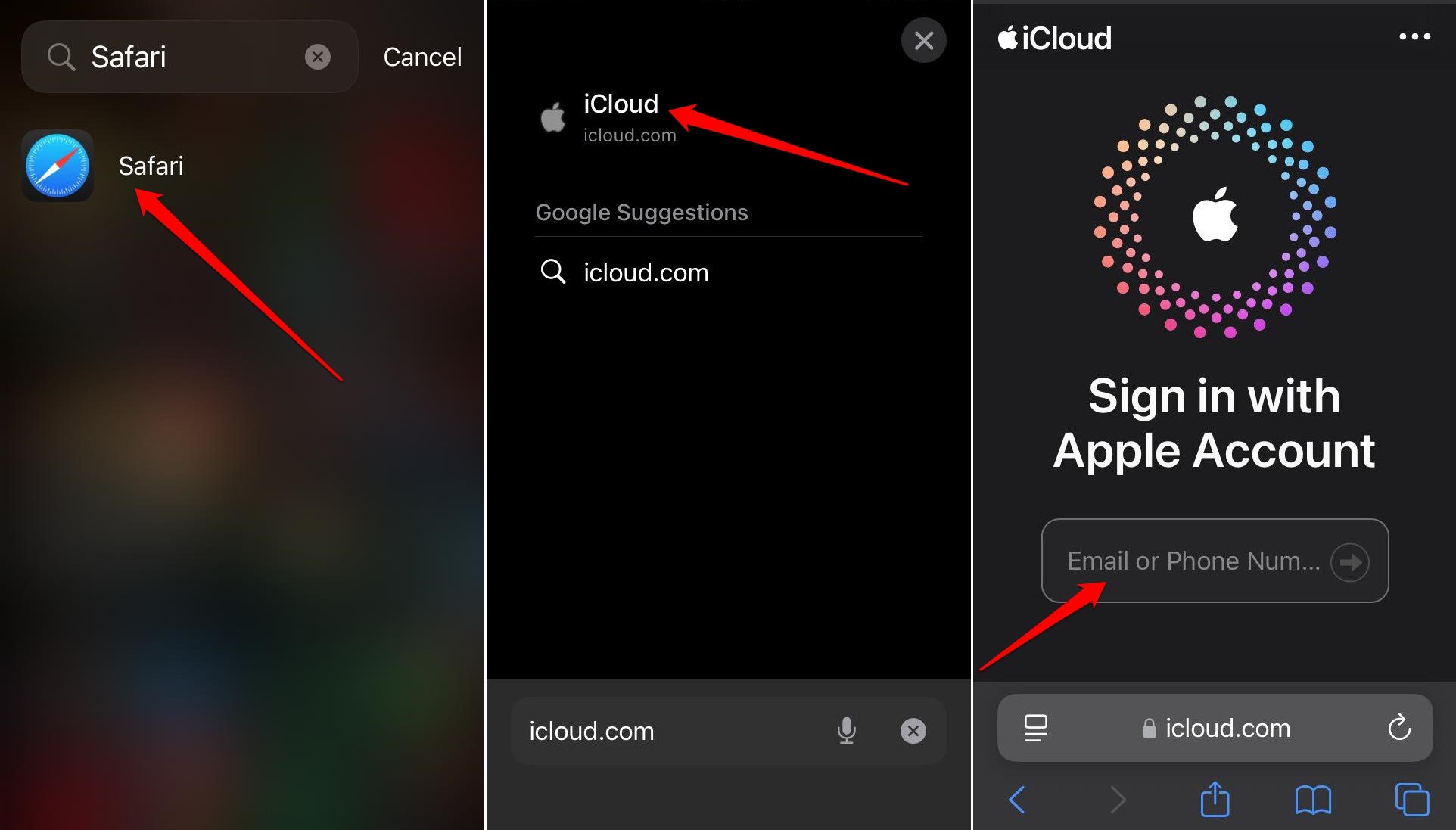 How to Backup Only Selected Photos to iCloud on iPhone 7 sign into iCloud using Safari
