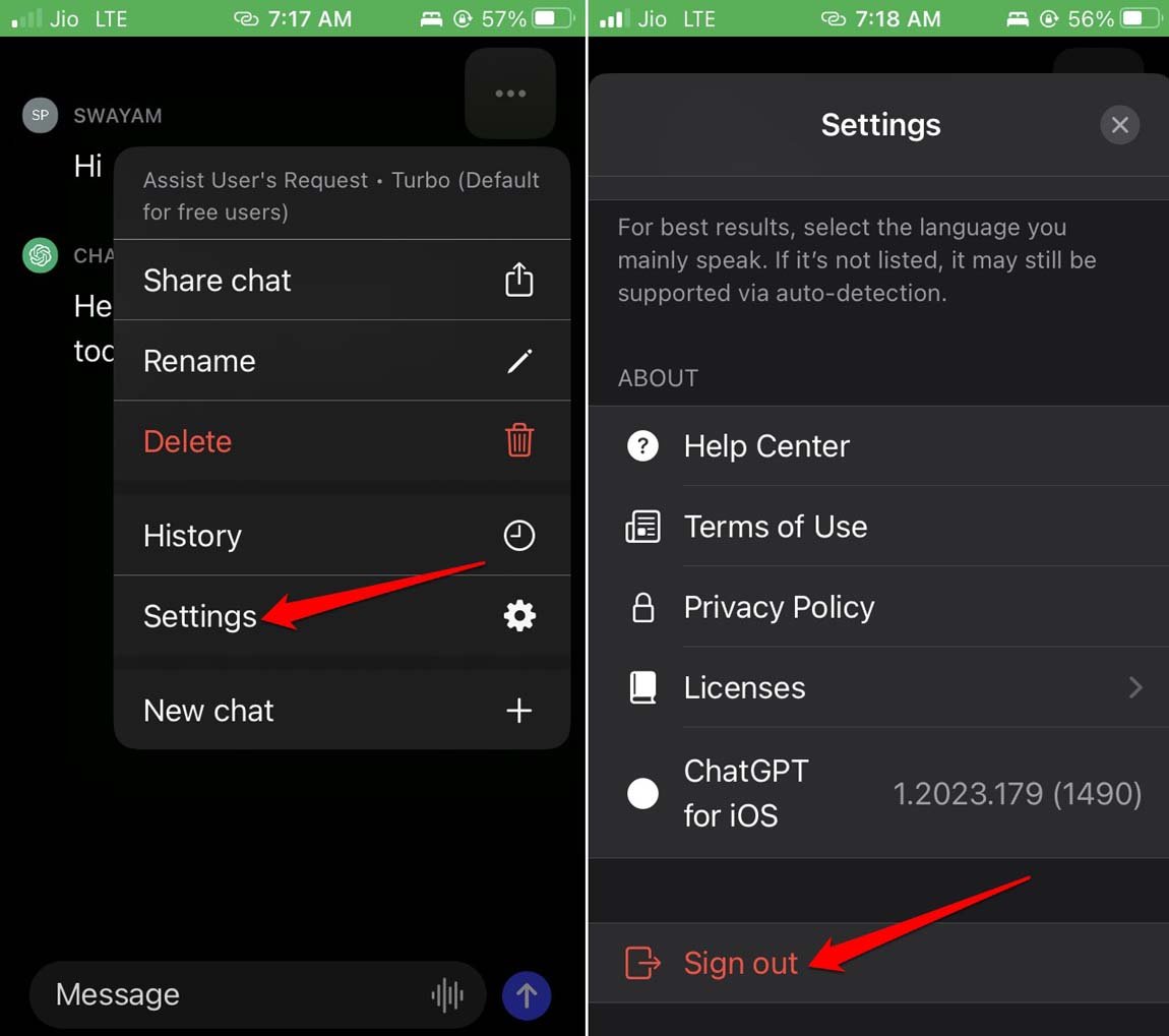 How to Fix ChatGPT App Not Working on iPhone? 5 sign out of ChatGPT
