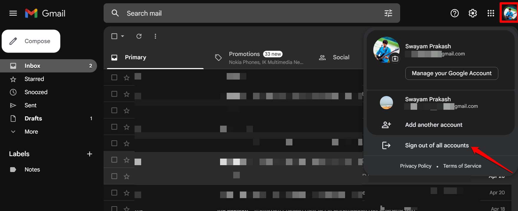 What to Do if You are Not Receiving Emails in Gmail? 3 sign out of Gmail account