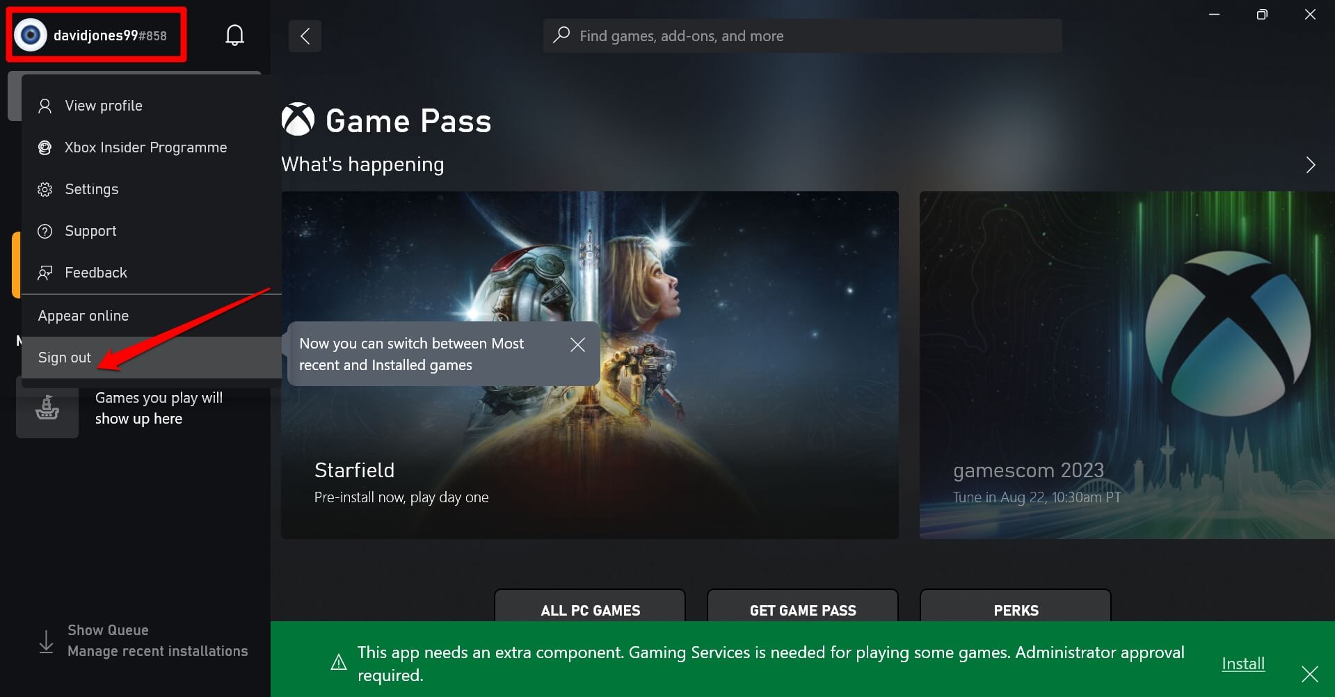 How to Fix ‘Looks Like You’re Stranded’ Xbox App Error on Windows 11? 3 sign out of Xbox account Windows