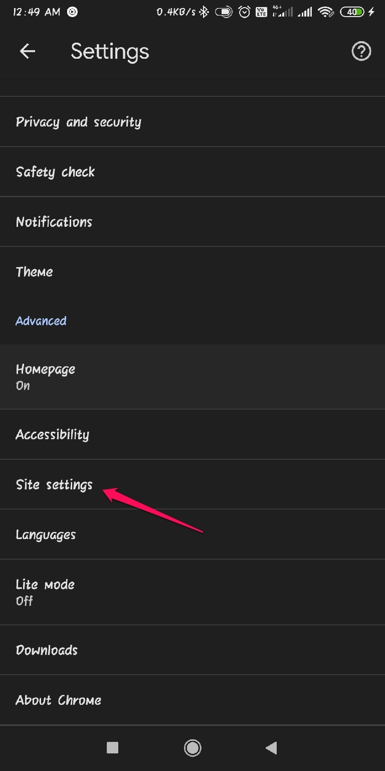 How to Enable or Disable Chrome's Default Adblocker? 10 site settings android