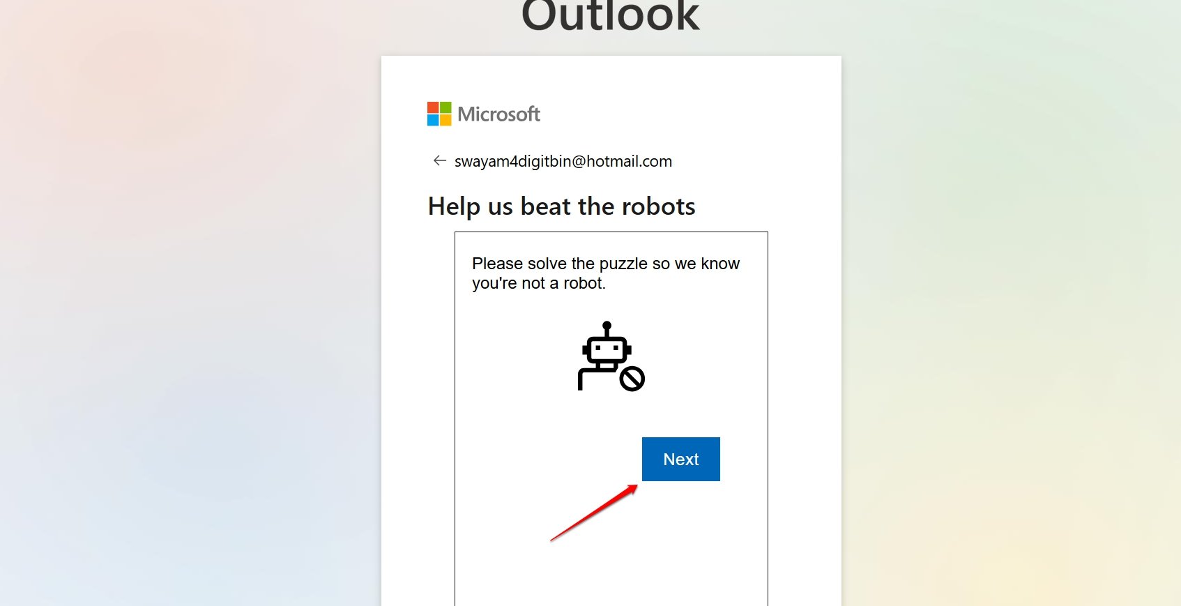 Here's How You Can Make a Hotmail Email Account? 10 solve the puzzle to authenticate hotmail account