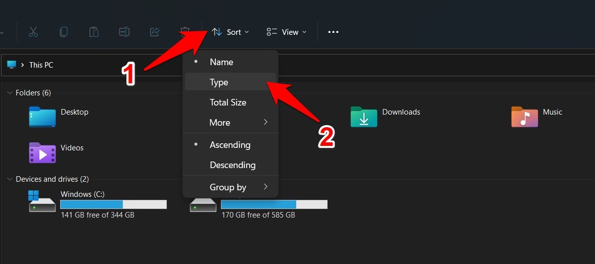How to Check File Extensions in Windows 11? 5 sort by type windows 11
