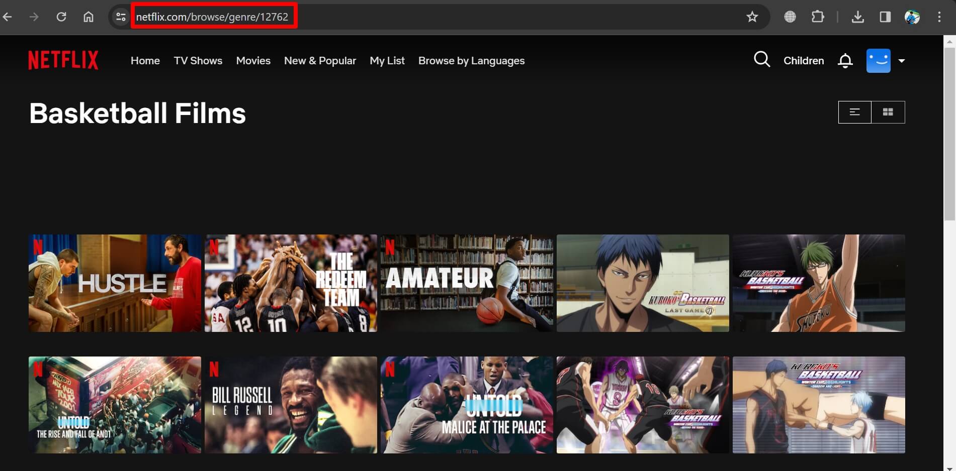 sports genre films on Netflix