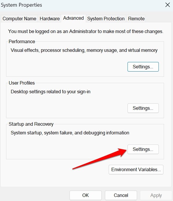 How to Fix Windows Computer Restarts Instead of Shutting Down 3 startup and recovery settings Windows 11
