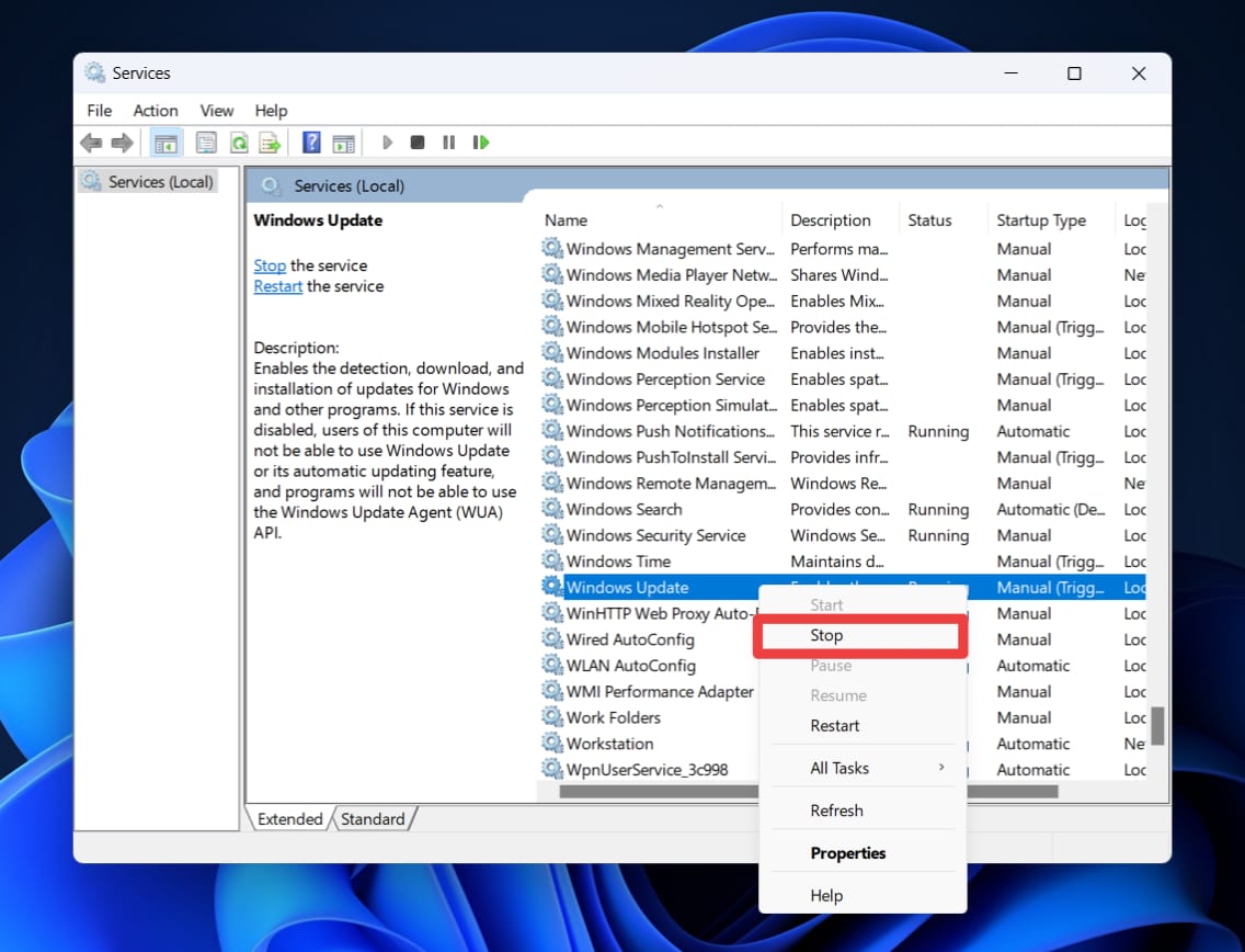How to Clear Update Cache on Windows 11 3 stop Windows Update