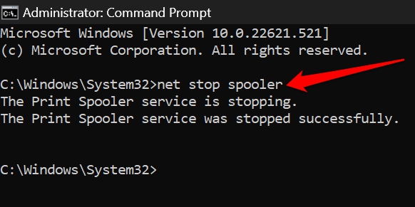 How to Remove a Stuck Print Job in Windows 11? 14 stop print spooling using cmd