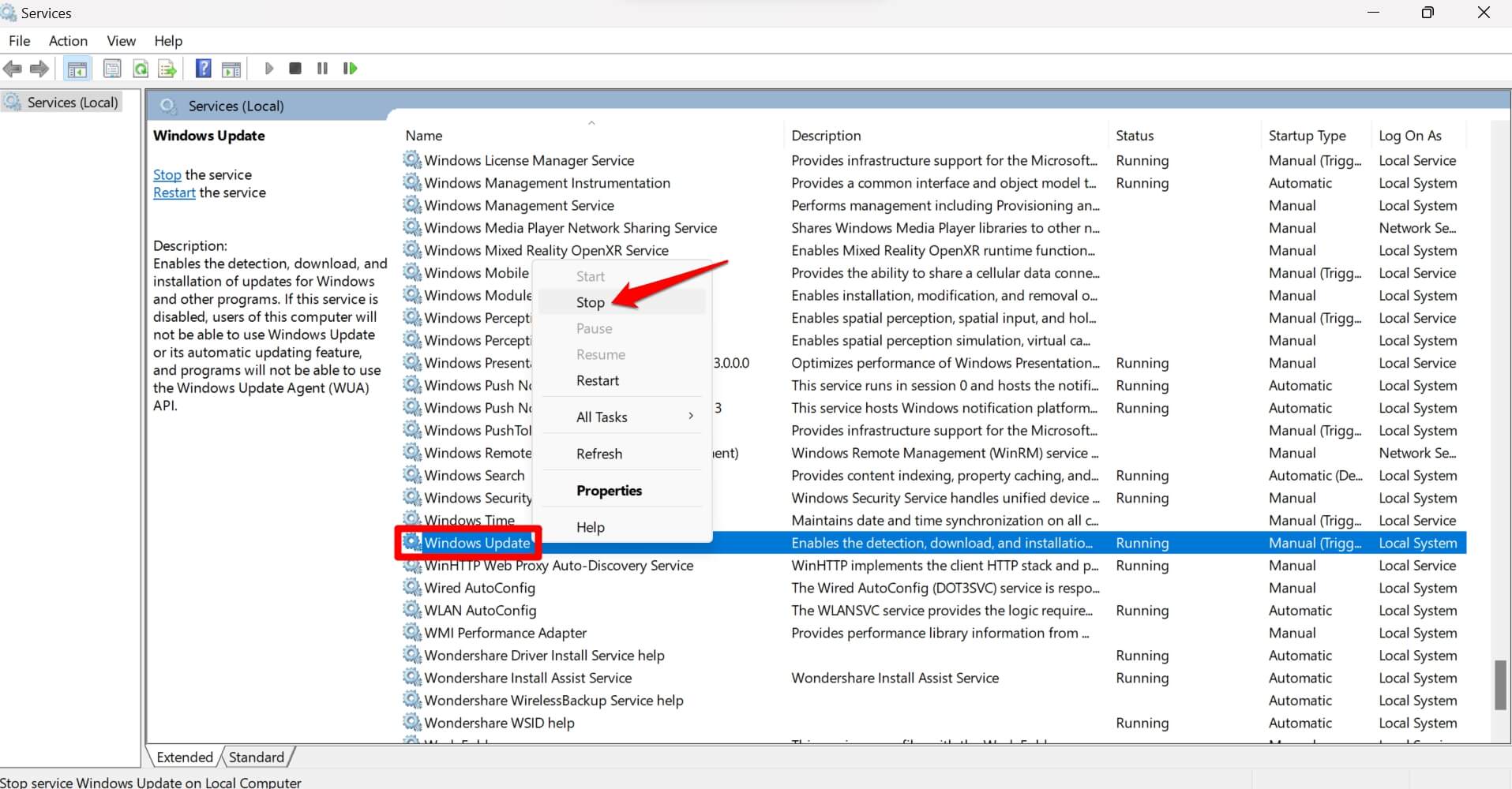Fix Windows 11: Same Update Keeps Installing on PC 13 stop windows update service