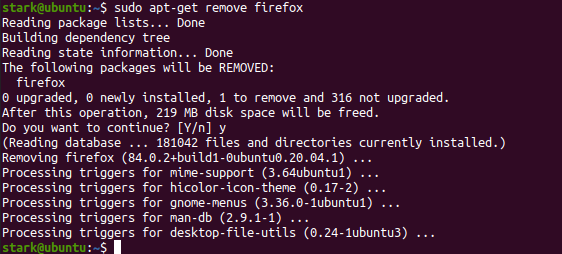 Firefox for Linux | Complete Installation Guide 10 $ sudo apt-get remove firefox
