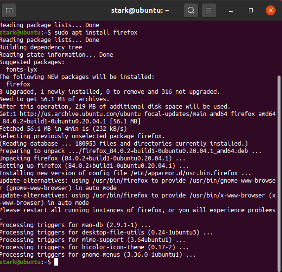 Firefox for Linux | Complete Installation Guide 9 $ sudo apt install firefox