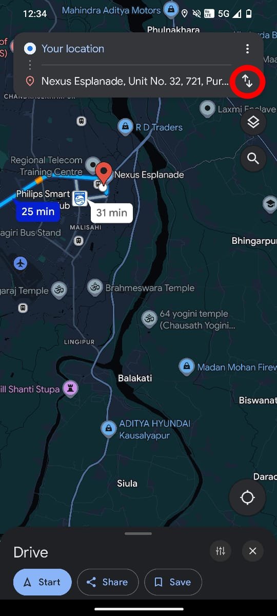 What Do Various Google Maps Icons and Symbols Mean 8 swap source and destination in Google Maps