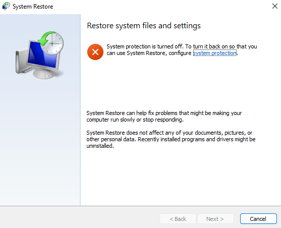 Perform System Restore