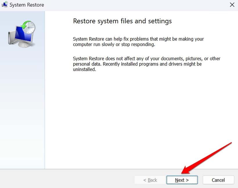 Unexpected_Kernel _Mode_Trap Error on Windows 11: Fix it Now! 18 system restore settings