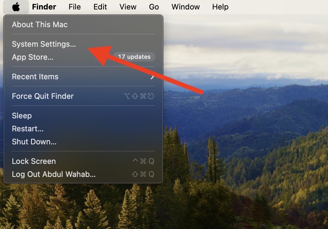 Click System settings