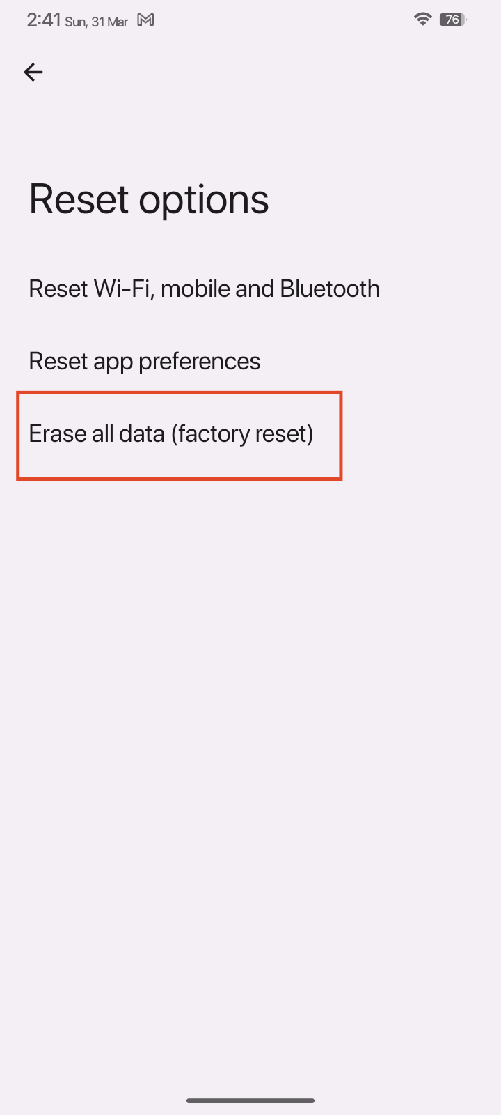 How to Fix Android Screen Rotation Not Working 24 tap Erase all data (factory reset)