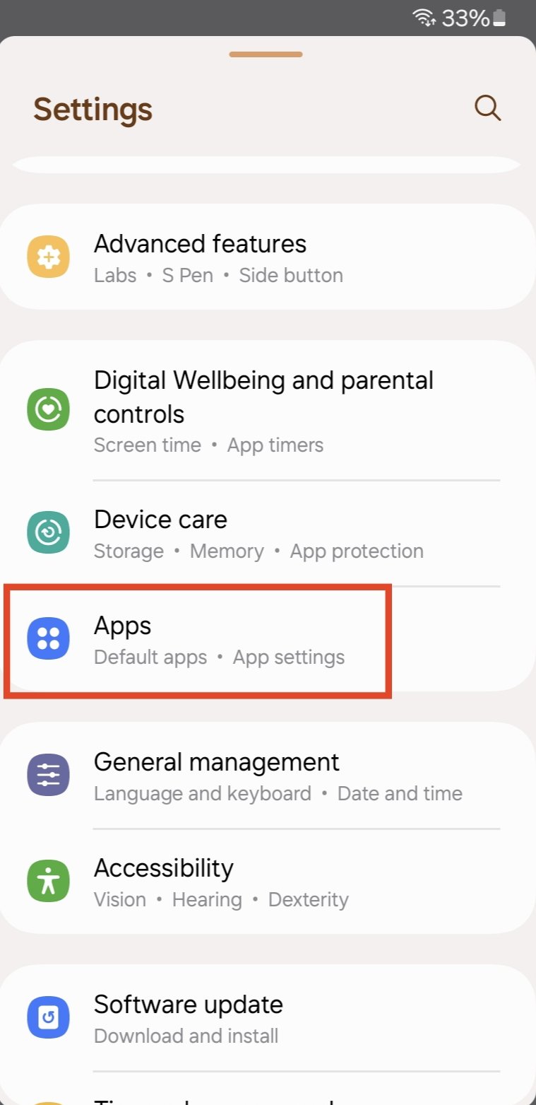 tap on Apps