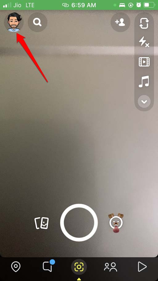 How to Enable Two-Factor Authentication on Snapchat? 2 tap on Bitmoji