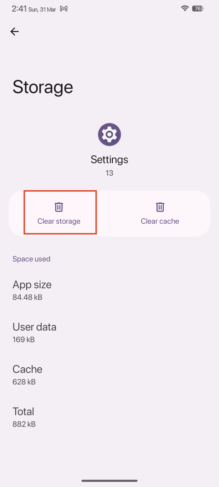 How to Fix Android Screen Rotation Not Working 20 tap on Clear storage for Settings app