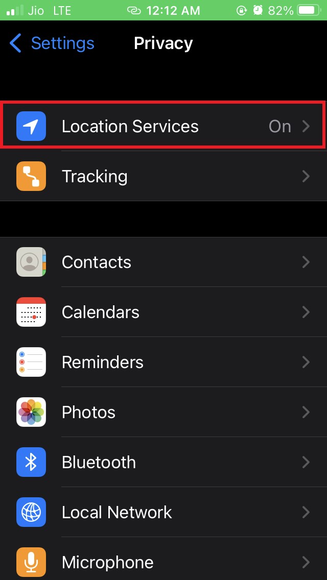 How to Fix Apple Maps Not Working on iPhone? 6 tap on Location Services