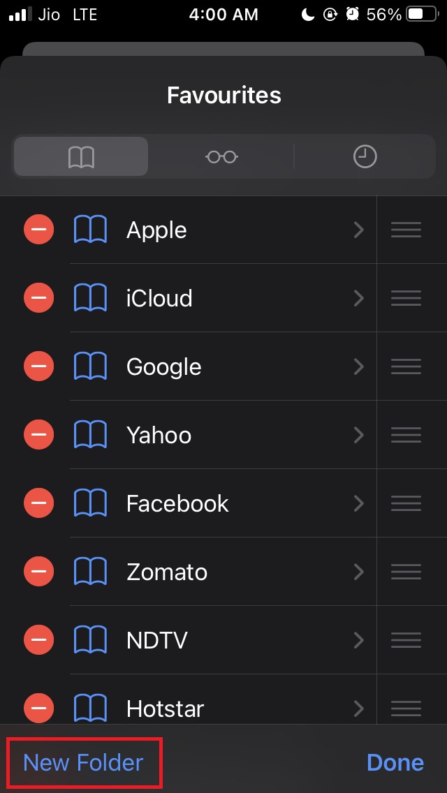 tap on New Folder