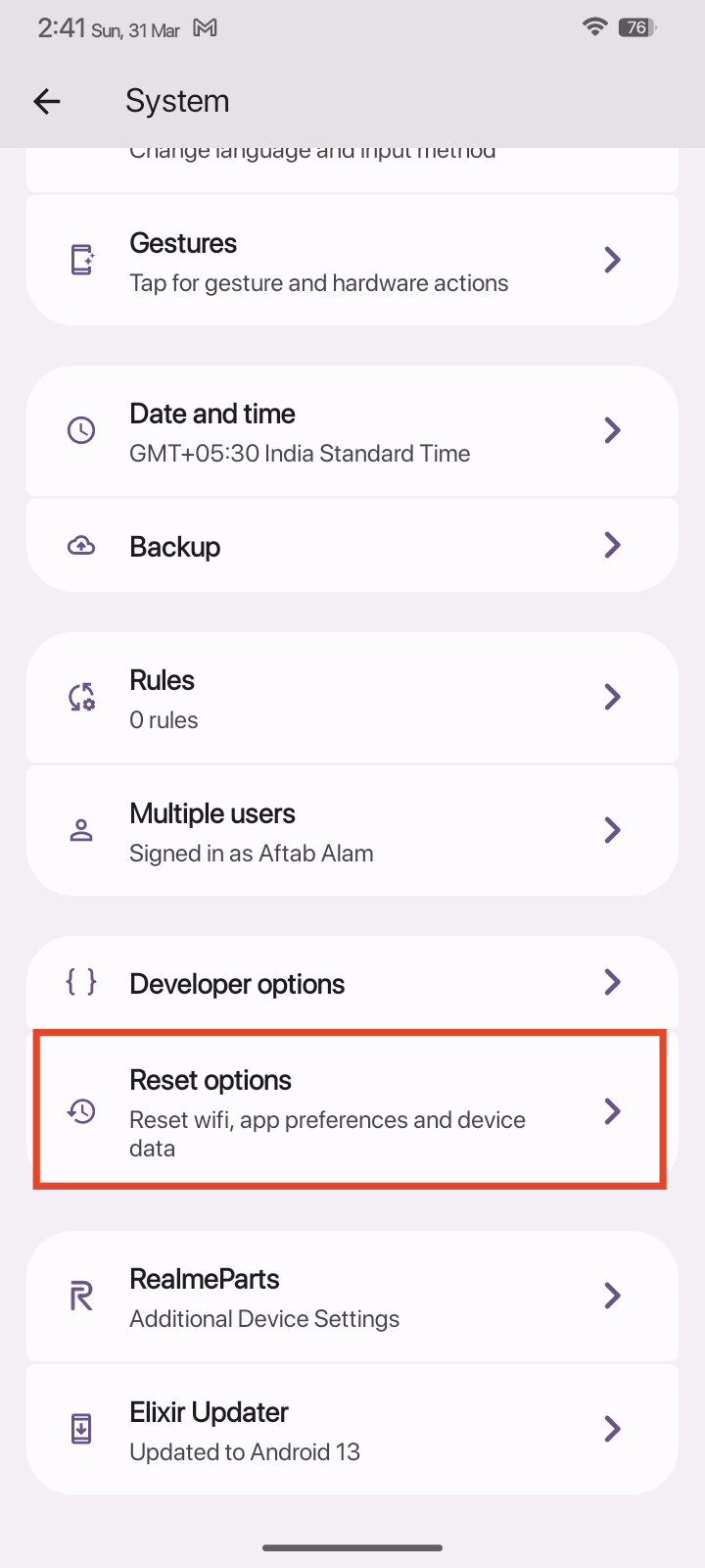 How to Fix Android Screen Rotation Not Working 23 tap on Reset options