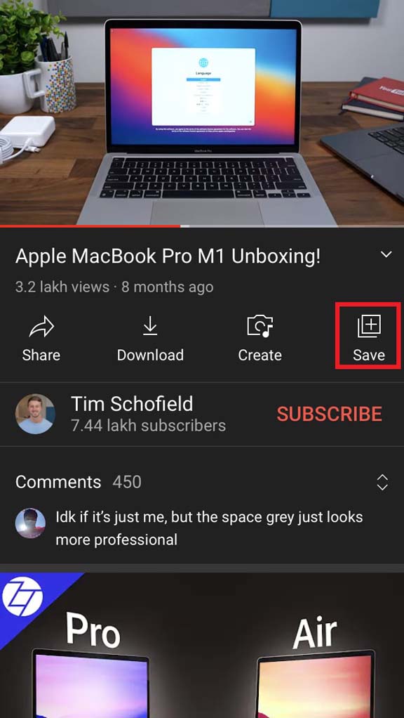 How to Loop Videos on YouTube App for iOS? 2 tap on Save