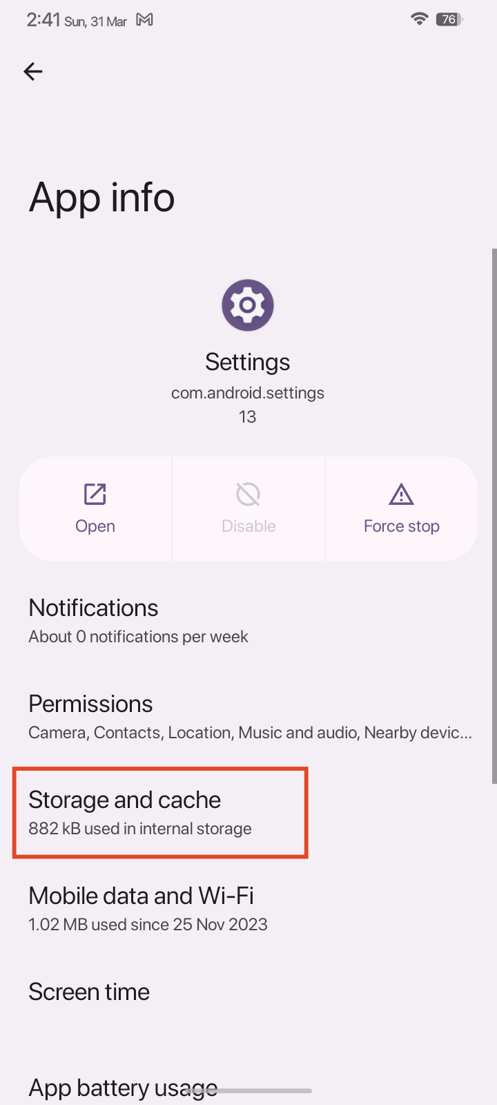 How to Fix Android Screen Rotation Not Working 19 tap on Storage and cache
