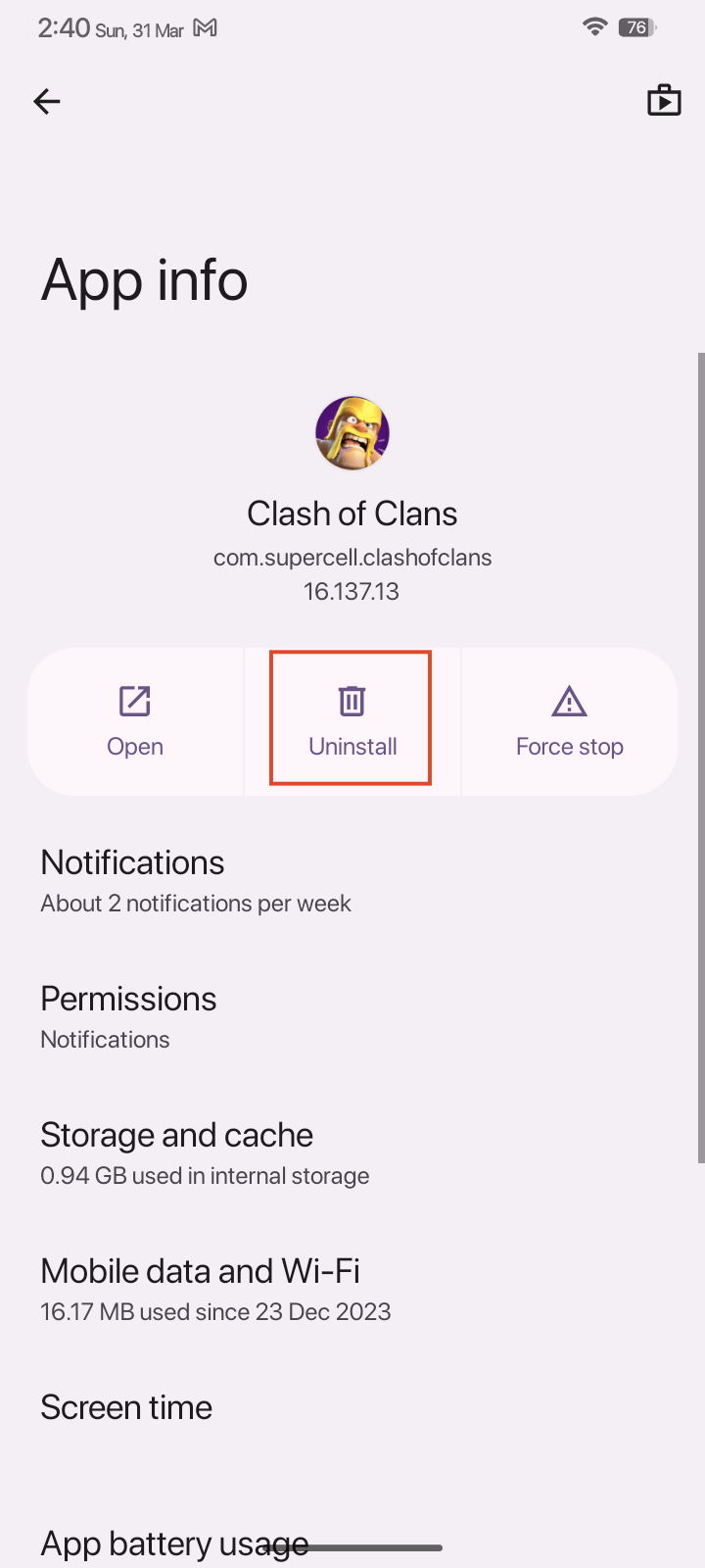 How to Fix Android Screen Rotation Not Working 15 tap on Uninstall
