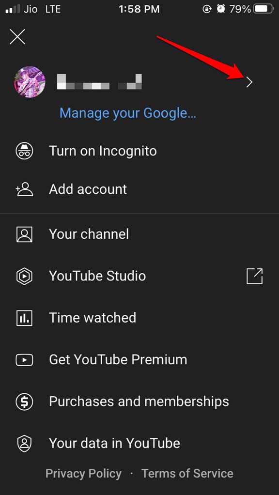 tap on account