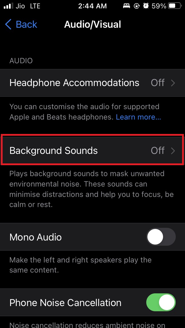 tap on background sounds