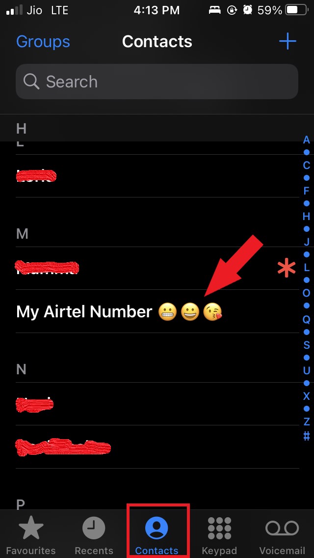 How to Fix FaceTime Not Working on iOS 15? 4 tap on contacts