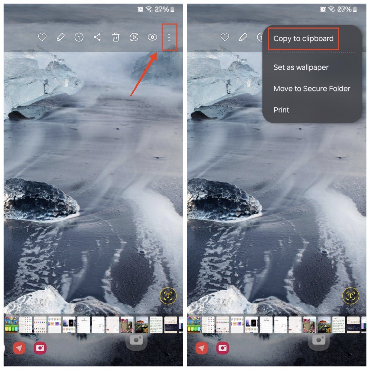 How to Copy and Paste Photos on Android 3 tap on copy to clipboard in the gallery app