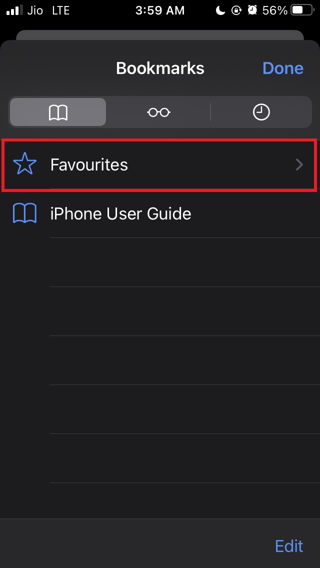 tap on favorites